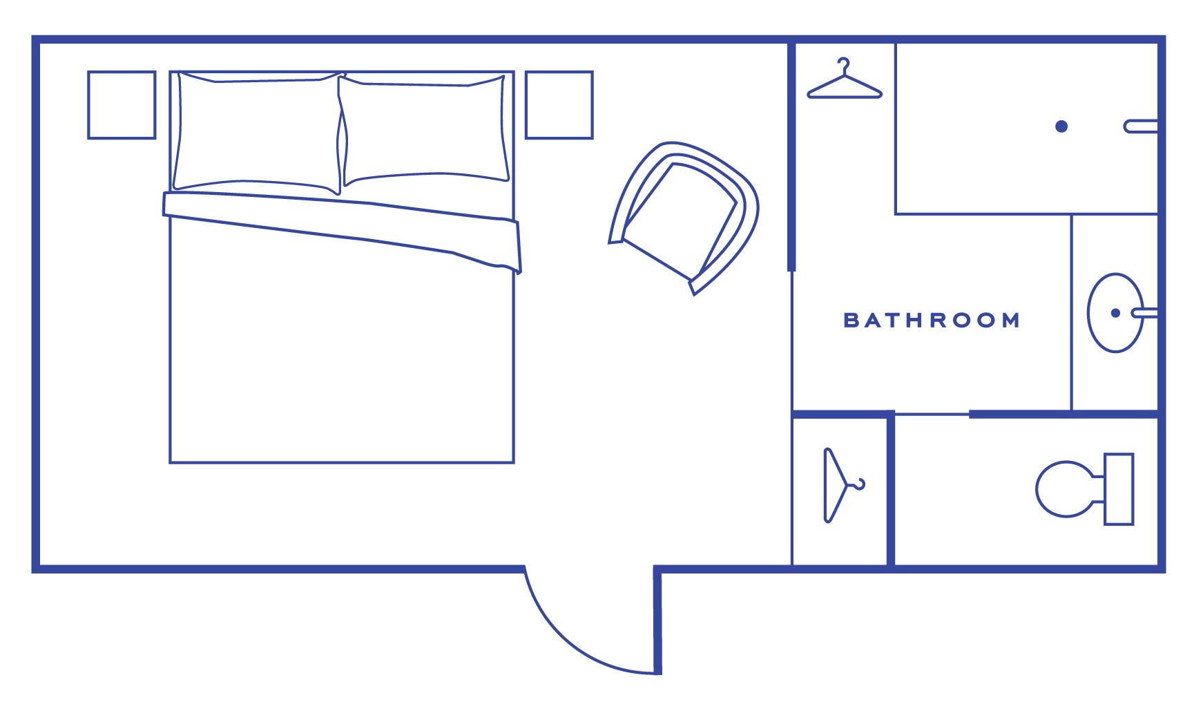 Studio Floor Plan | Hotel Lulu in Roundtop Texas